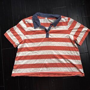 Striped Collared Crop shirt BP.